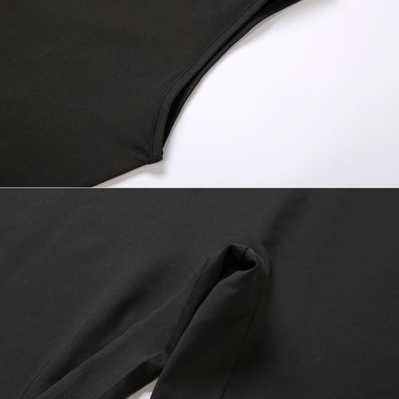 Sleeveless Black Jumpsuit Bodycon stretch minimalist basic - Picture 6 of 11